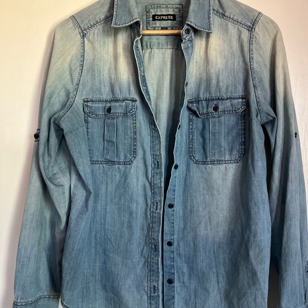 Express Denim Button-Up Shirt